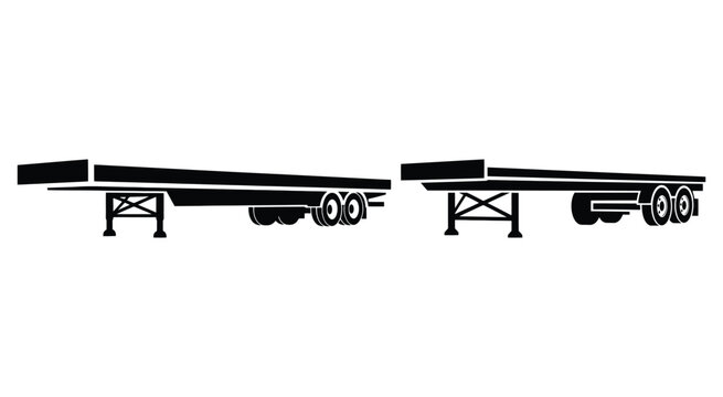 Minimalist Flatbed Trailer Vehicle Icons Pack for Logistics UI