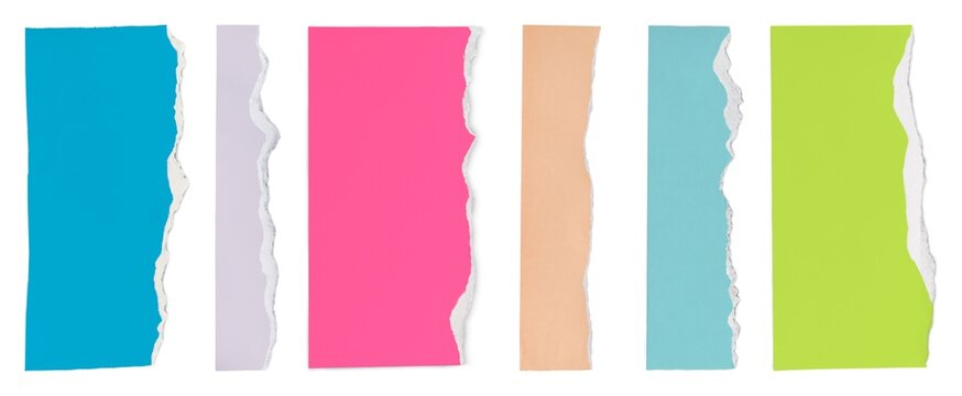Colorful torn paper strips