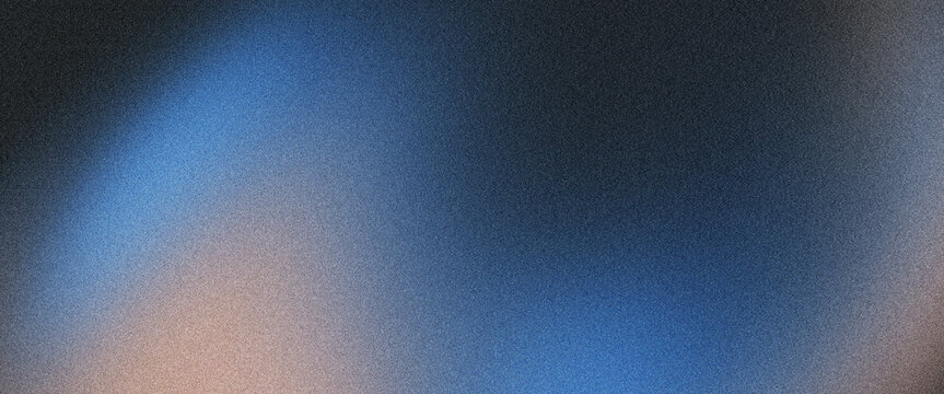 Dark blue and beige grainy gradient background with soft glow light and noise texture for banner black backdrop header poster cover design