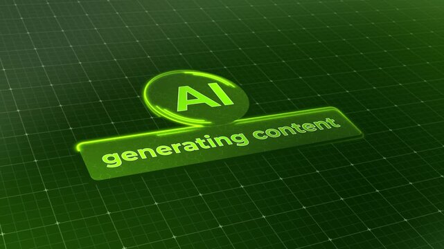 Video animation of a generative AI user interface during the loading process, which generates content and features a lighting effect. Futuristic user interface in action, artificial intelligence syste