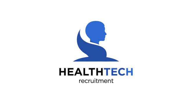 HealthTech Recruitment Logo - Innovative Silhouette Design for Healthcare Industry.