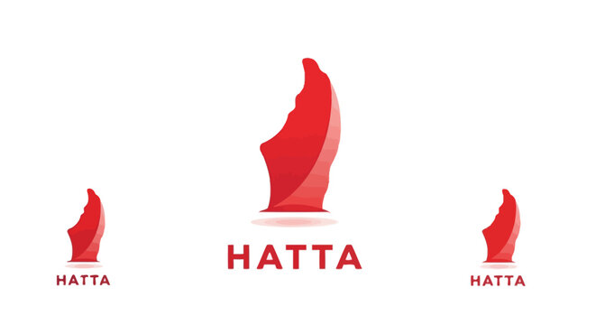 Hatta Logo Design - Modern, Abstract, and Creative Red Shape.