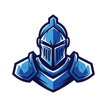 Blue knight armor head and shoulders.