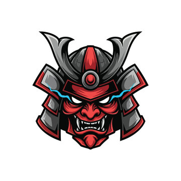 Samurai warrior helmet head japanese.