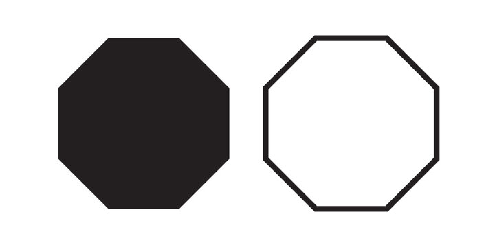 Hexagon icon of vector geometry hexagonal six sided polygon hexagon line
