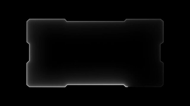 Futuristic digital HUD cyber frame technology for video overlay templates. Digital HUD futuristic motion graphic element cyber generated background. security hologram frame border 4k background