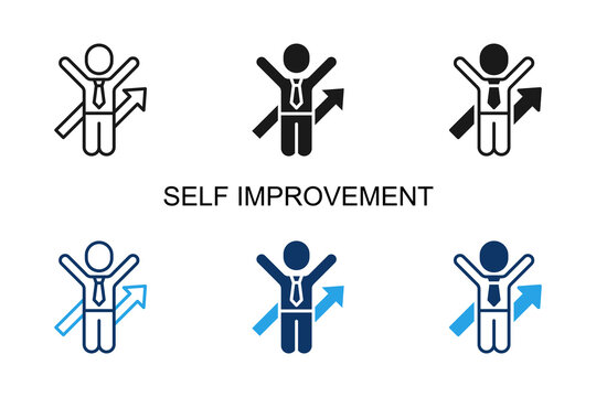 Self Improvement Icon Multi Style Vector Illustration