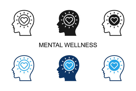 Mental Wellness Icon Multi Style Vector Illustration