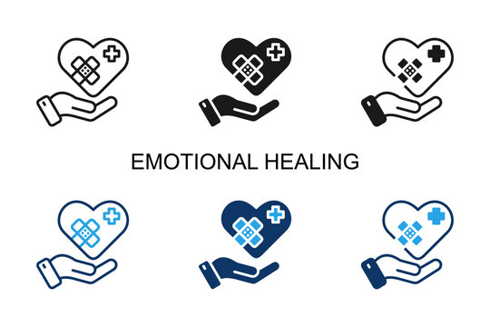 Emotional Healing Icon Multi Style Vector Illustration