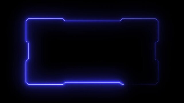 Futuristic digital HUD cyber frame technology for video overlay templates. Digital HUD futuristic motion graphic element cyber generated background. security hologram frame border 4k background