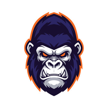 Illustration of an Angry Gorilla Head.