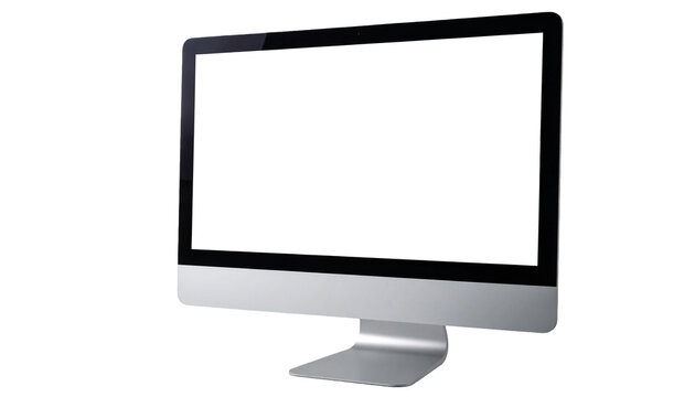 Ein schlanker, moderner Computer-Monitor als freigestelltes PNG mit transparentem Hintergrund.