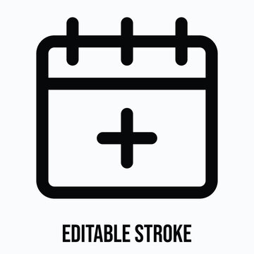 Calendar Vector Icon, Medical Related Icon, Isolated Lineal Vector Icon.