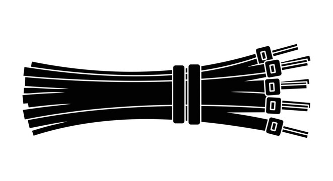 Black cable zip ties bundle.