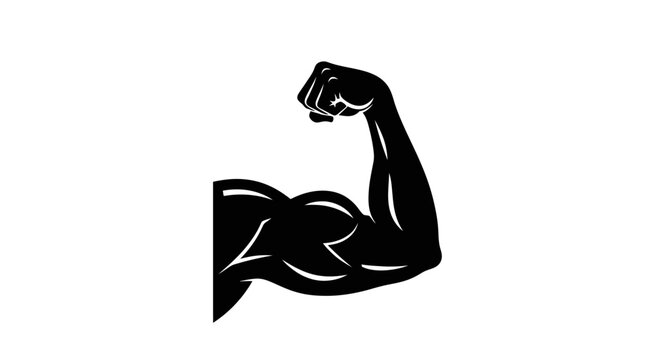 Muscular Arm Flexing Bicep Muscle.
