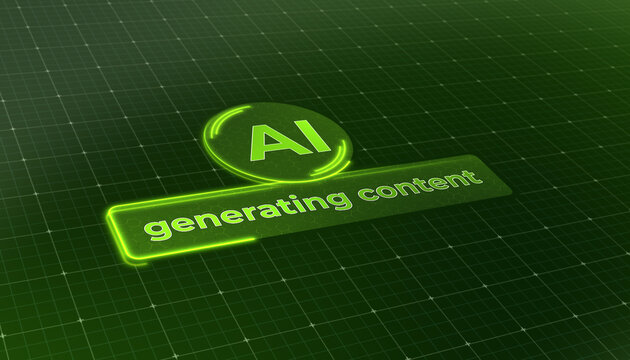 Illustration of a generative AI user interface during the loading process, which generates content and features a lighting effect. Futuristic user interface in action, artificial intelligence system, 