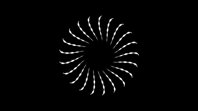 Fireworks circle blast high quality 4k animation with cartoon firework element and burst circle firework explosion featuring ellipse blast explosion line effects on black screen background.
