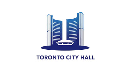 Naklejka premium Iconic Toronto City Hall - Modern Architecture and Urban Landmark.