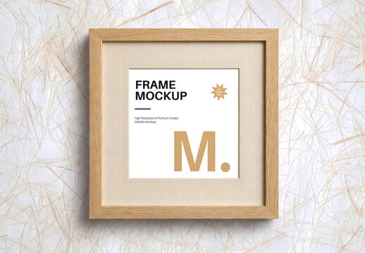 Wooden Photo Frame Mockup Template
