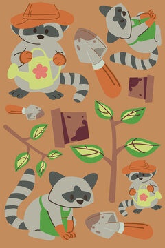 Racoon_Earth_Day_Garden.eps