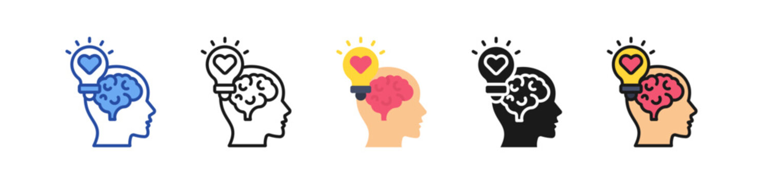 Emotional Intelligence Icon Multi Style Illustration