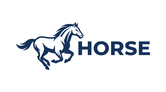 Elegant Horse Silhouette Logo Design.