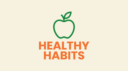 Obraz premium Healthy Habits Apple Logo Design.