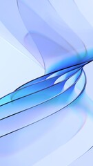 Fototapeta na wymiar Abstract curved glass shapes on a light background, vertical 3d render