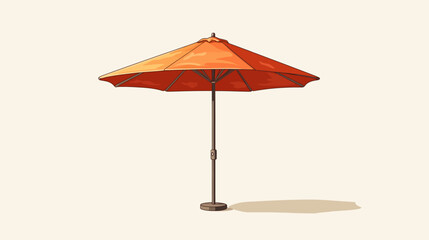 Obraz premium Digital illustration of an orange patio umbrella on a light-colored background