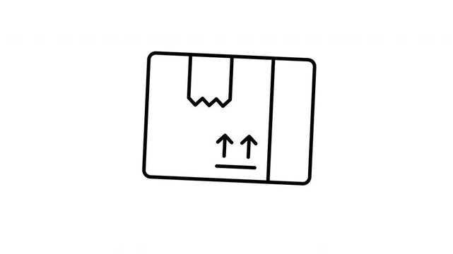 Animated Package in line icon style, suitable for delivery, shipping, ecommerce concept illustrations