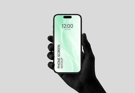 Hand Holding Smartphone Screen Mockup