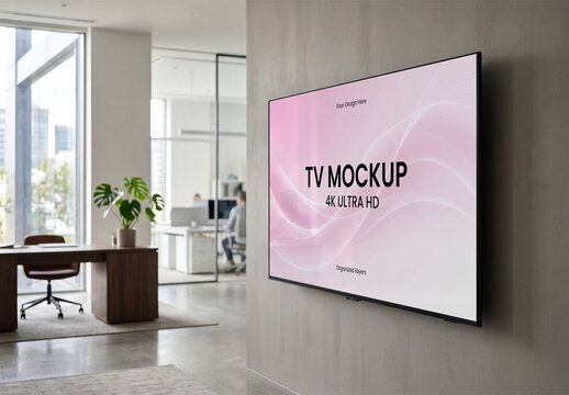 TV Screen Mockup PSD Template