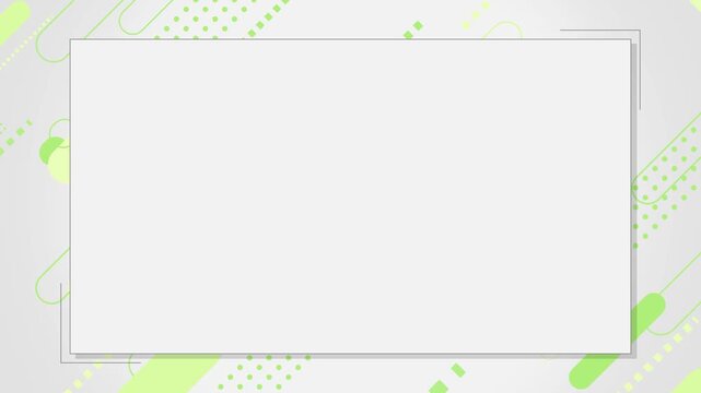 緑色のパステル幾何学デザインのフレーム付きミニマルループ背景動画 / Minimal looping background video with a green pastel geometric design frame
