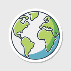 Fototapeta premium Doodle Style Earth Globe with Continents and Oceans