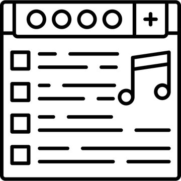 stream playlist Outline Icon