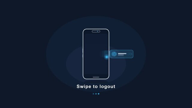 Swipe to Logout Animation of App Interface on Smartphone