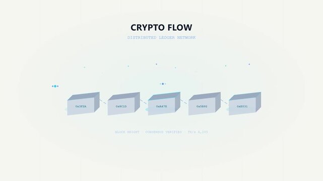 Crypto Flow Animation Showing Blockchain Network Transactions