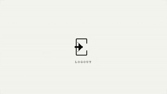 Logout Icon with Glitch Effect and Exit Animation for Ui Design