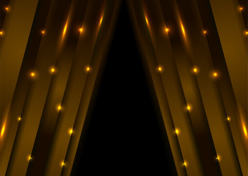 Dark orange abstract geometric background with neon glowing light. Corporate retro vector design