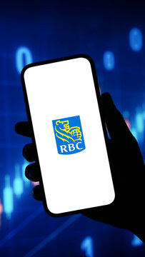 Royal Bank of Canada RBC logo displayed on a smartphone screen &ndash; Delhi, India &ndash; June 04, 2025
