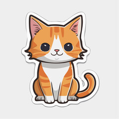 Obraz premium Cute orange tabby cat cartoon