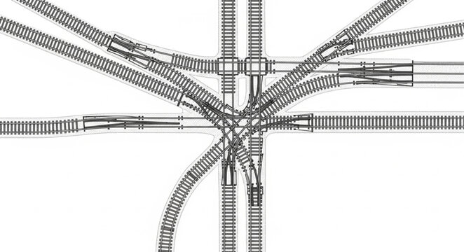 Complex industrial piping system with multiple connections and junctions.