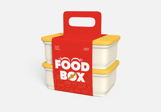 Food Container Box Mockup