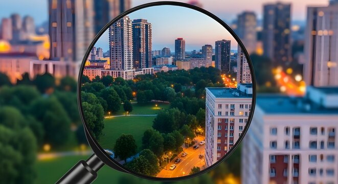 Buscando un apartamento en un edificio residencial a trav&eacute;s de una lupa
