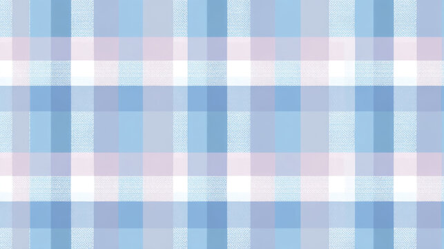 Gingham seamless pattern. Soft blue tartan plaid wallpaper. Retro tablecloth texture. Simple small checkered plaid tattersall pattern. Print for wrapping paper, fabric and textile. Vector illustration