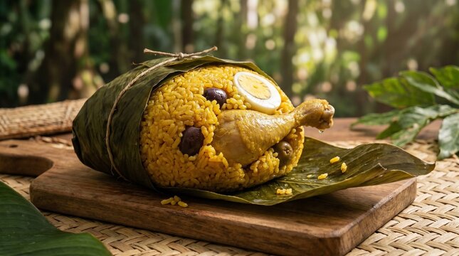 Amazonian Peruvian Juane Wrapped in Bijao Leaf