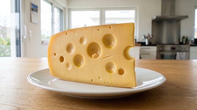 Iconic Swiss Emmentaler AOP Cheese Wedge with Large Holes