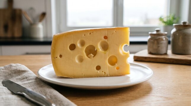 Iconic Swiss Emmentaler AOP Cheese Wedge with Large Holes