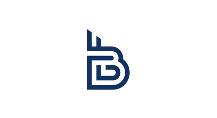 Modern Abstract "BB" Monogram Logo Design, Minimalist Blue Lettermark on White Background © difka