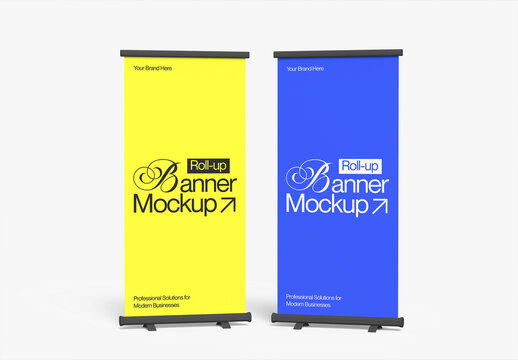Roll Up Banner Mockup PSD